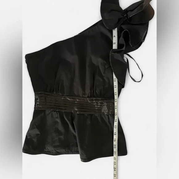 2b Bebe Black One Shoulder Ruffle Blouse Size XS - Picture 5 of 6